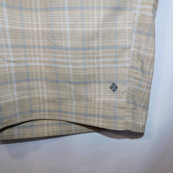 Columbia Omni-Wick Advanced Evaporation Mens 42W Plaid Shorts Tan Gray - Picture 3 of 11